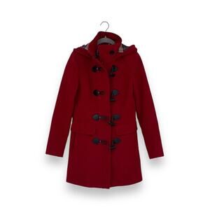 Tommy Hilfiger Red Hooded Toggle Coat